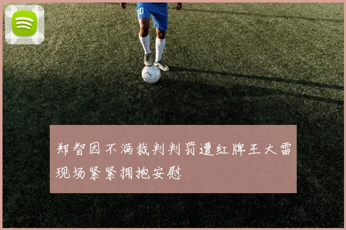郑智因不满裁判判罚遭红牌王大雷现场紧紧拥抱安慰